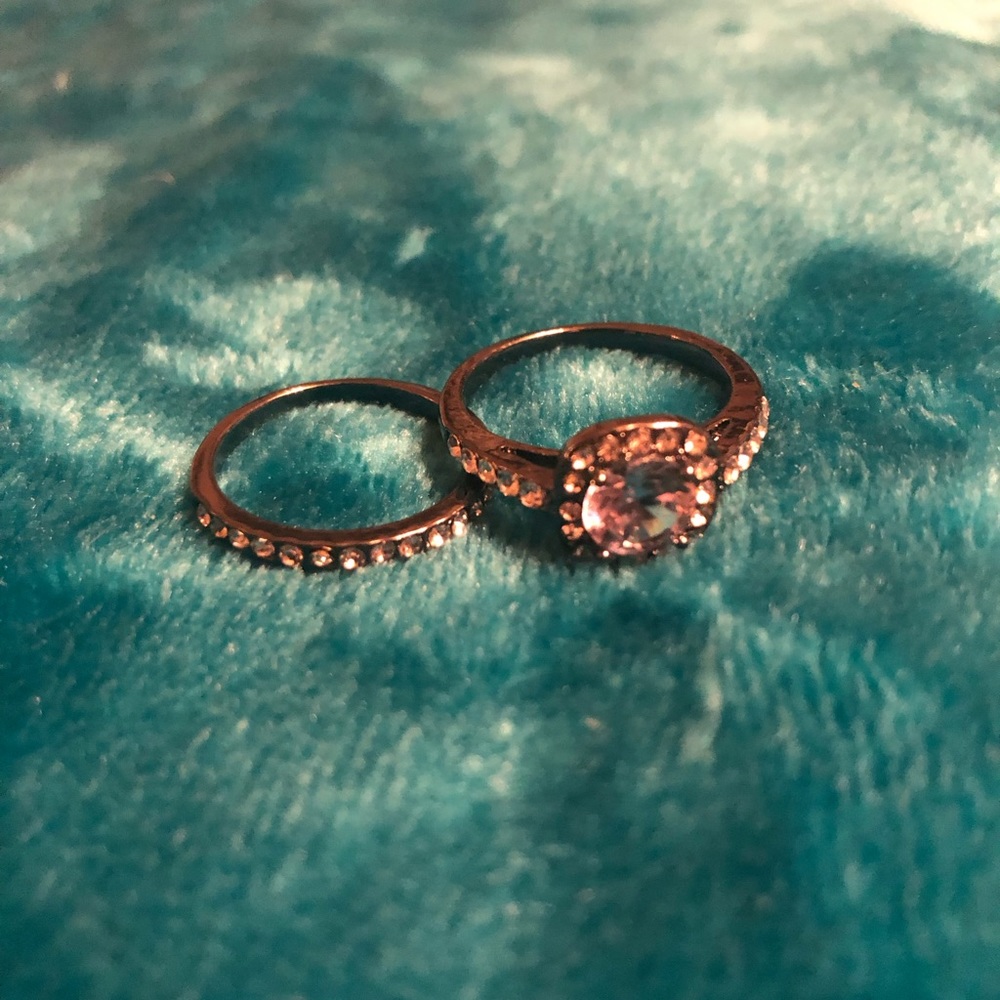 Bridal Set; Stainless Steel (Dark); Zircon; Size 8 - Picture 7 of 10